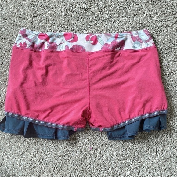 Rare Lululemon Run: Speed Skirt Skort Size 10 Floral Bird Coal Grey Lined Tennis - Picture 4 of 8